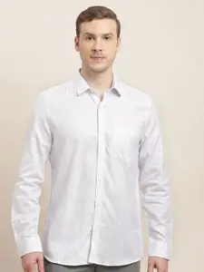 Turtle Men Classic Slim Fit Opaque Striped Formal Shirt