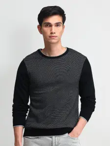 Arrow Men Cotton Self Design Pullover