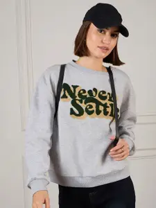 SASSAFRAS Women Self Design Pullover Sweatshirt