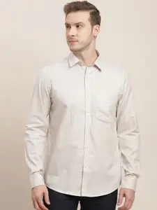 Turtle Men Classic Slim Fit Opaque Printed Formal Shirt