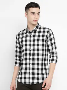 Allen Cooper Men Slim Fit Gingham Checks Opaque Checked Casual Shirt