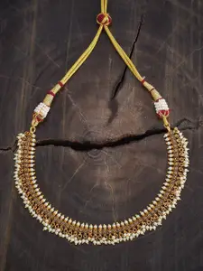Kushal's Fashion Jewellery Gold-Plated Beaded Antique Necklace