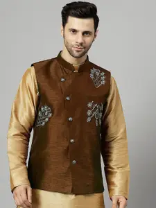 Utsav Fashion Men Embroidered Chinese Collar Nehru Jacket