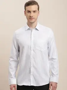 Turtle Men Classic Slim Fit Opaque Striped Formal Shirt