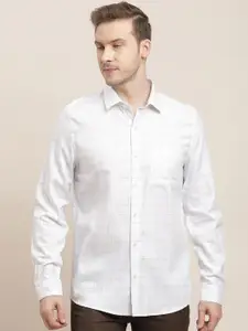 Turtle Men Classic Slim Fit Grid Tattersall Checks Opaque Checked Formal Shirt