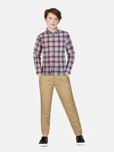 Gini and Jony Boys Standard Tartan Checks Opaque Checked Casual Shirt