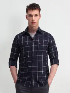 Arrow Sport Men Slim Fit Windowpane Checks Opaque Checked Casual Shirt