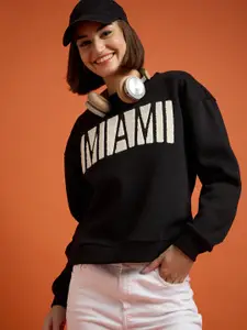 SASSAFRAS Women Self Design Pullover Sweatshirt