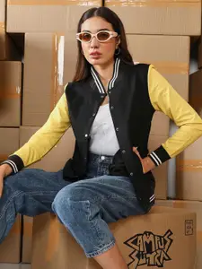 Campus Sutra Women Colourblocked Cotton Sweatshirt