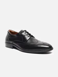 Louis Philippe Men Textured Leather Formal Brogues