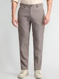 Arrow New York Men Urban Slim Mid-Rise Slim Fit Trousers