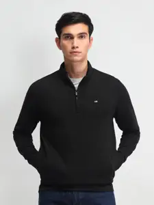 Arrow Sport Men Cotton Mock Collar Sweatshirt