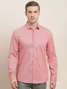 Turtle Men Classic Slim Fit Opaque Printed Formal Shirt