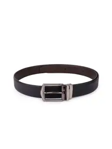 The Roadster Lifestyle Co Men Textured Leather Reversible Buckle Formal Belt
