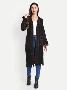 HAUTEMODA Women Printed Longline Shrug