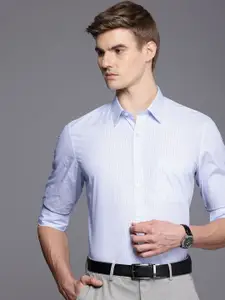 Louis Philippe Pure Cotton Slim Fit Opaque Striped Formal Shirt