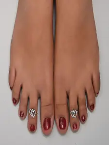 Paavni 925 Sterling Silver Oxidized Toe Rings