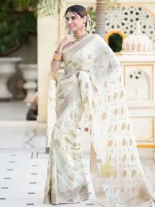 Anouk Woven Design Zari Silk Blend Banarasi Saree
