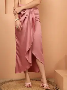 NEUDIS Satin Wrap Midi Skirt