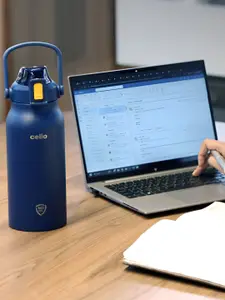 Cello Duro Blue Brand Logo Printed Stainless Steel Double Wall Vacuum Flask 1.8 L