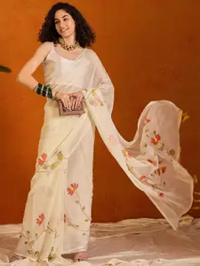 Saree mall Floral Poly Chiffon Sarees