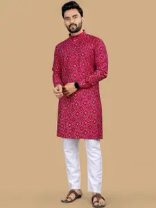 BAESD Men Ethnic Motifs Printed Sequinned Kurta