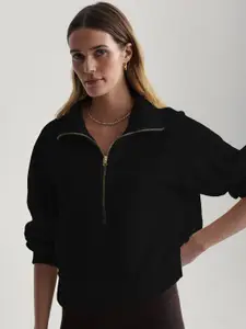 Kotty Women Shirt Collar Long Sleeves Pullover Sweatshirt