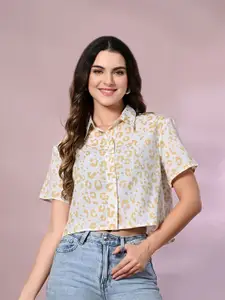 all about you Women Boxy Floral Opaque Printed Party Shirt