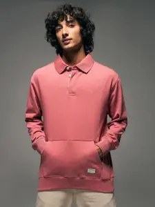 Flying Machine Shirt Collar Long Sleeves Pullover Sweatshirt