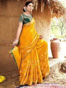 Saree mall Bandhani Zari Pure Silk Sarees