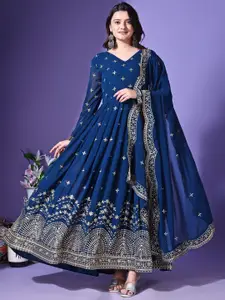 Fashion Basket Embroidered Fit & Flared Gown