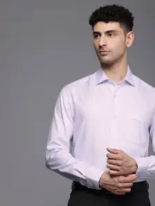 Louis Philippe Classic Textured Self Design Wrinkle Free Pure Cotton Formal Shirt