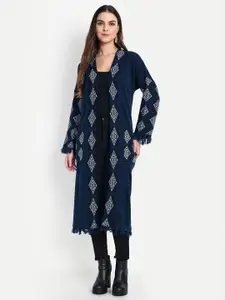 HAUTEMODA Women Printed Longline Shrug