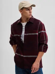 Snitch Men Checked Open Front Jacket