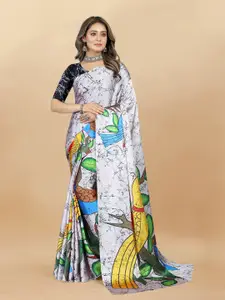 Anouk Floral Satin Saree