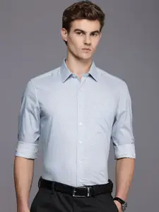 Louis Philippe Slim Fit Printed Pure Cotton Formal Shirt