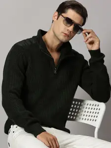 BLACK BUCK High Neck Half Zipper Sweater