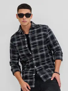 Snitch Men Checked Open Front Jacket