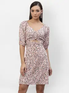 BAESD Floral Print Crepe A-Line Dress