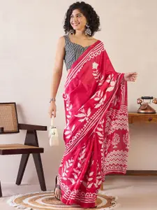 Saree mall Ready to Wear Floral Bagru Sarees