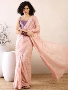 Saree mall Ready to Wear Floral Poly Chiffon Designer Bagru Sarees