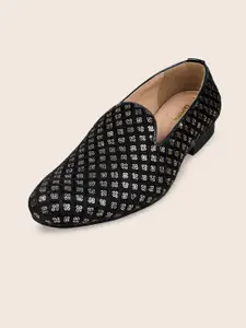 TANNY SHOES Men Woven Design Lightweight Mojaris