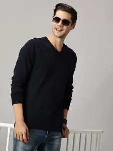 BLACK BUCK Solid V-Neck Sweater