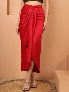 NEUDIS Asymmetric Hem Wrap Maxi Skirt