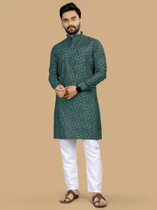 BAESD Men Ethnic Motifs Printed Thread Work Kurta
