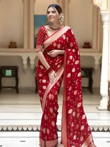 Anouk Woven Design Zari Silk Blend Banarasi Saree