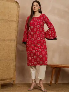 all about you Women Ethnic Motifs Printed Bell Sleeves Kurta