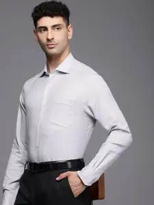 Louis Philippe Classic Textured Self Design Pure Cotton Formal Shirt