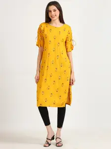 Marcia Women Geometric Printed Cold-Shoulder Sleeves Thread Work Kurta