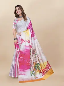 Anouk Floral Printed Saree With Blouse Piece